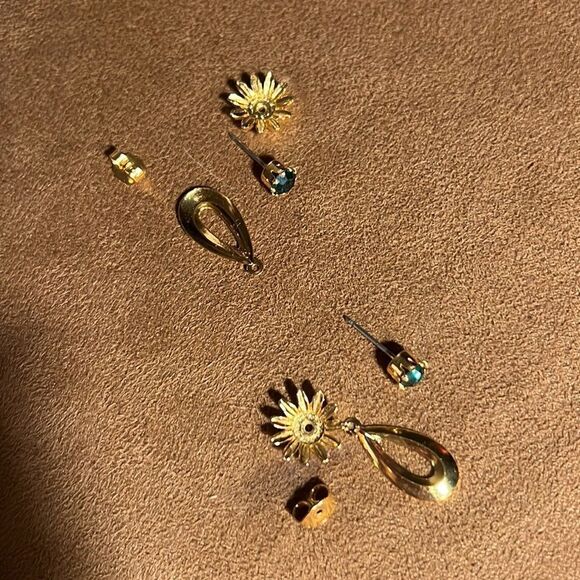 Vintage Avon May emerald birthstone pierced earrings. - Picture 5 of 8